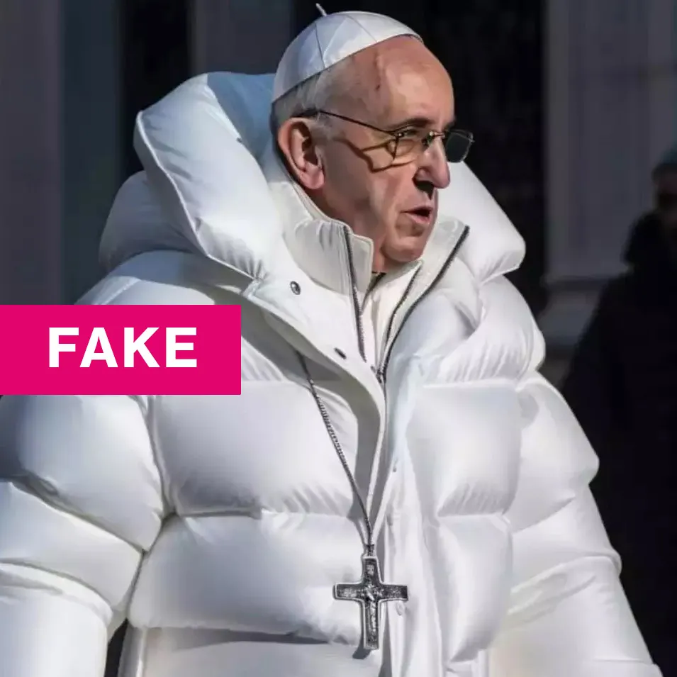 Imagen falsa del Papa Francisco generada con IA
