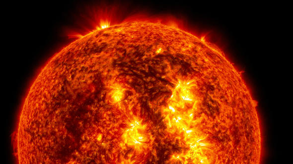 Primer plano de la actividad en la superficie del Sol 